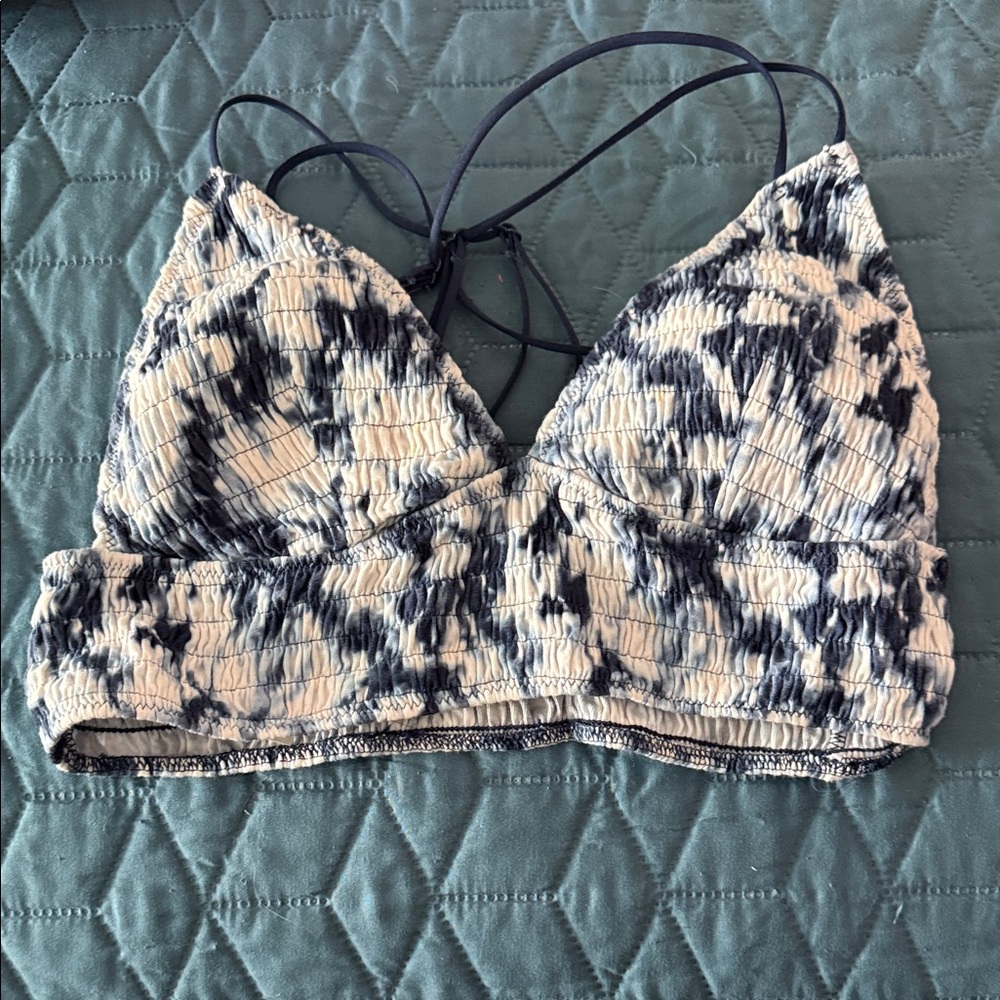 Blue and White Tie-Dye Bralette
